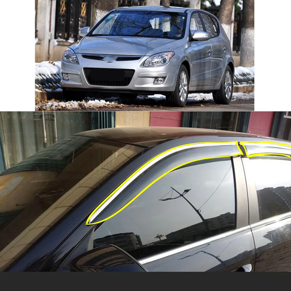 Car Body Styling Sticker Plastic Window Glass Wind Visor Rain/Sun Guard Vent Parts For HYUNDAI I30 2009-2010 2011-2021