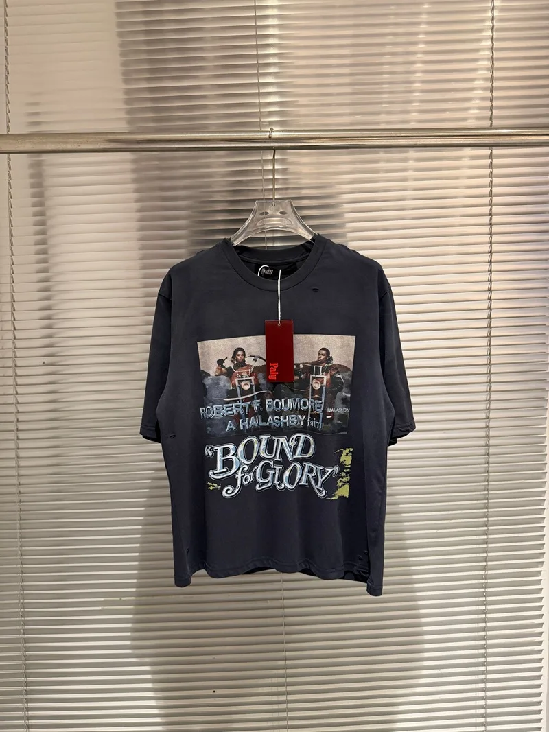 New Men paly Washed Black Ripped‌ holes T Shirts T-Shirt Hip Hop Skateboard Street Cotton T-Shirts Tee Top US size A178