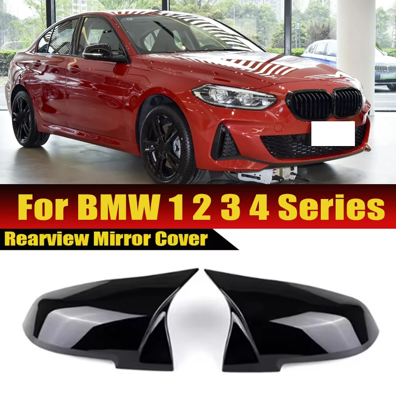 

Applicable for BMW 1 2 3 4 Series X1/F20 F22 F30 Bright Black Replacement ABS Bullhorn Style Rearview Mirror Housing