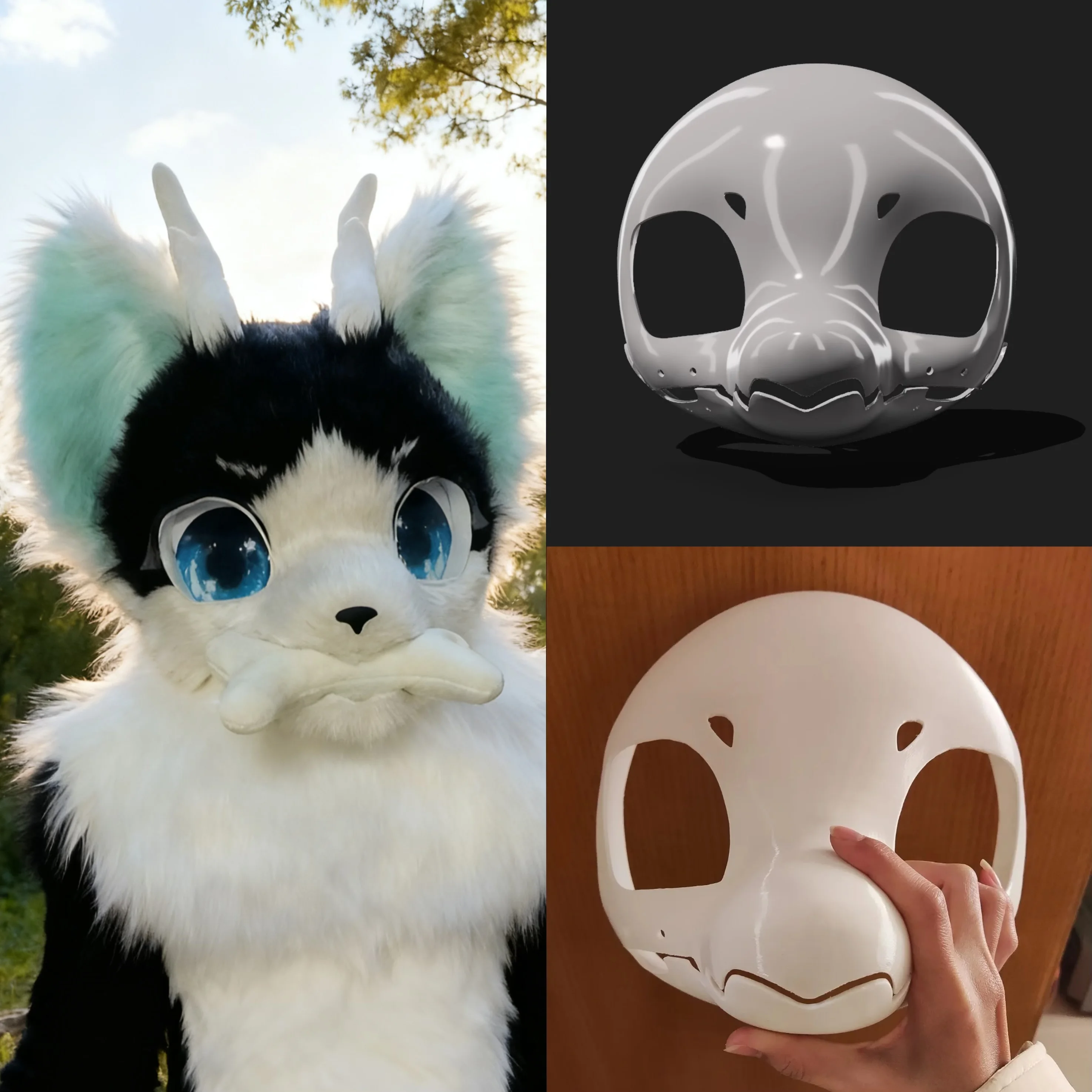 

Новая базовая маска Kemono, реалистичная подвижная череп черепа фуруита, костюм черепа, аксессуары «сделай сам», подарок для носа, зубов, шарнир, винт, весна