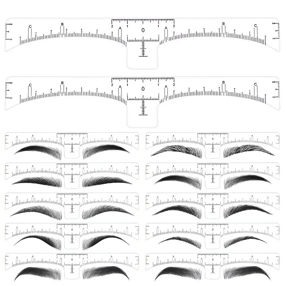 

100/50/30/20/10pcs Tattoo Eyebrow Ruler Sticker Disposable Brow Measurement Shaper Stencil Tools for Permanent Makeup Supply