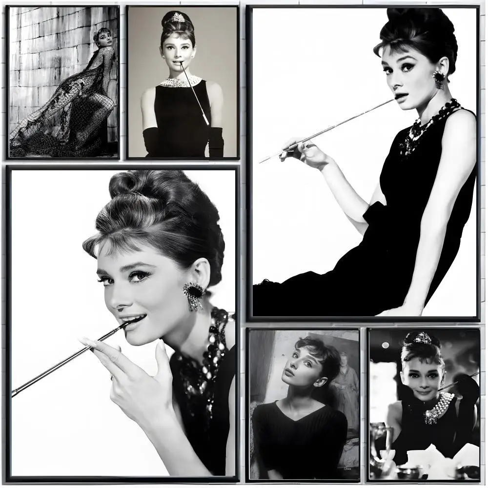 movie icon A-Audrey Hepburn Poster Modern Wall Art Home Decor Living Room Decorative Print Unframed