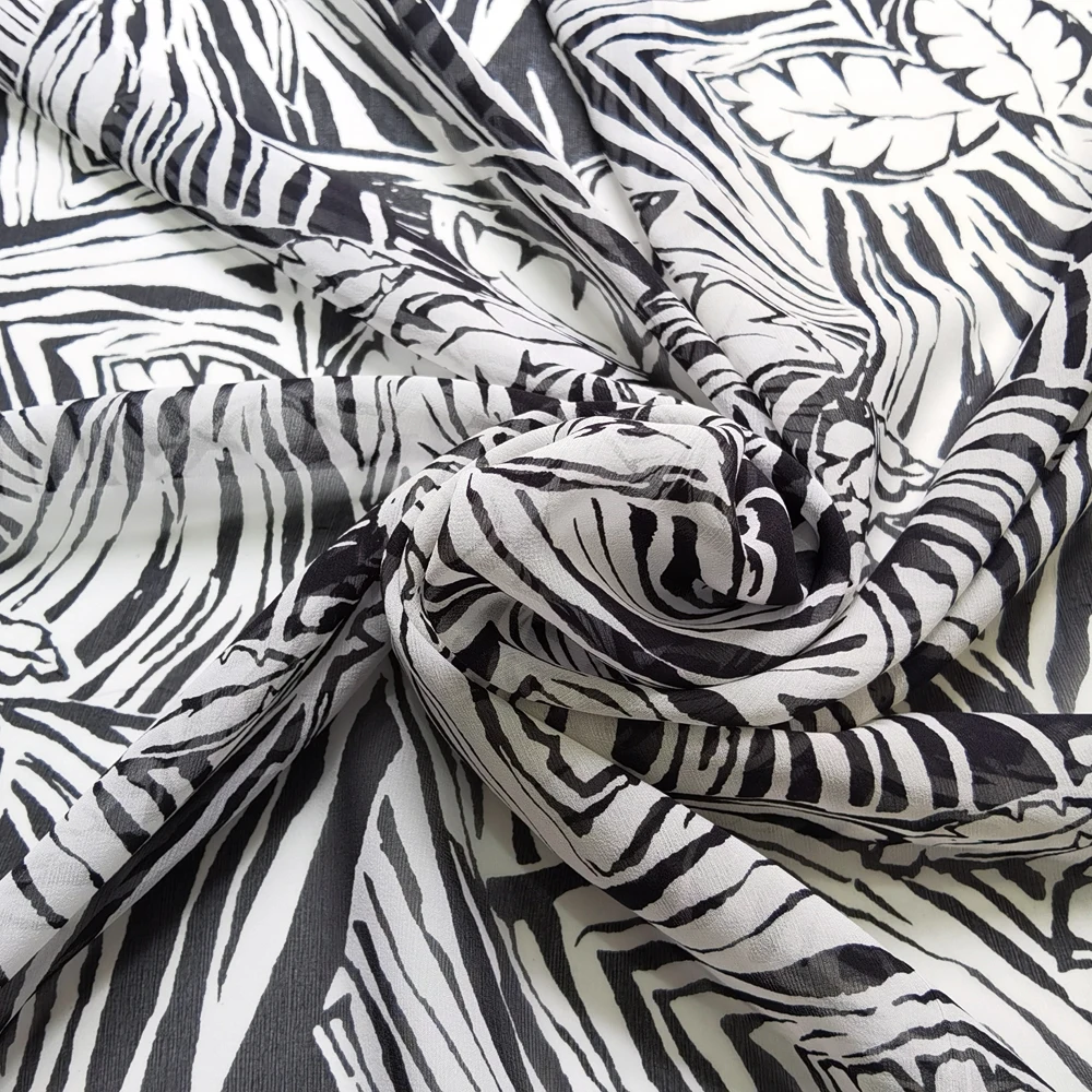 Mulberry Silk Georgette 54\'\' Wide By Meter Black White Hawaii Silk Fabric Natural