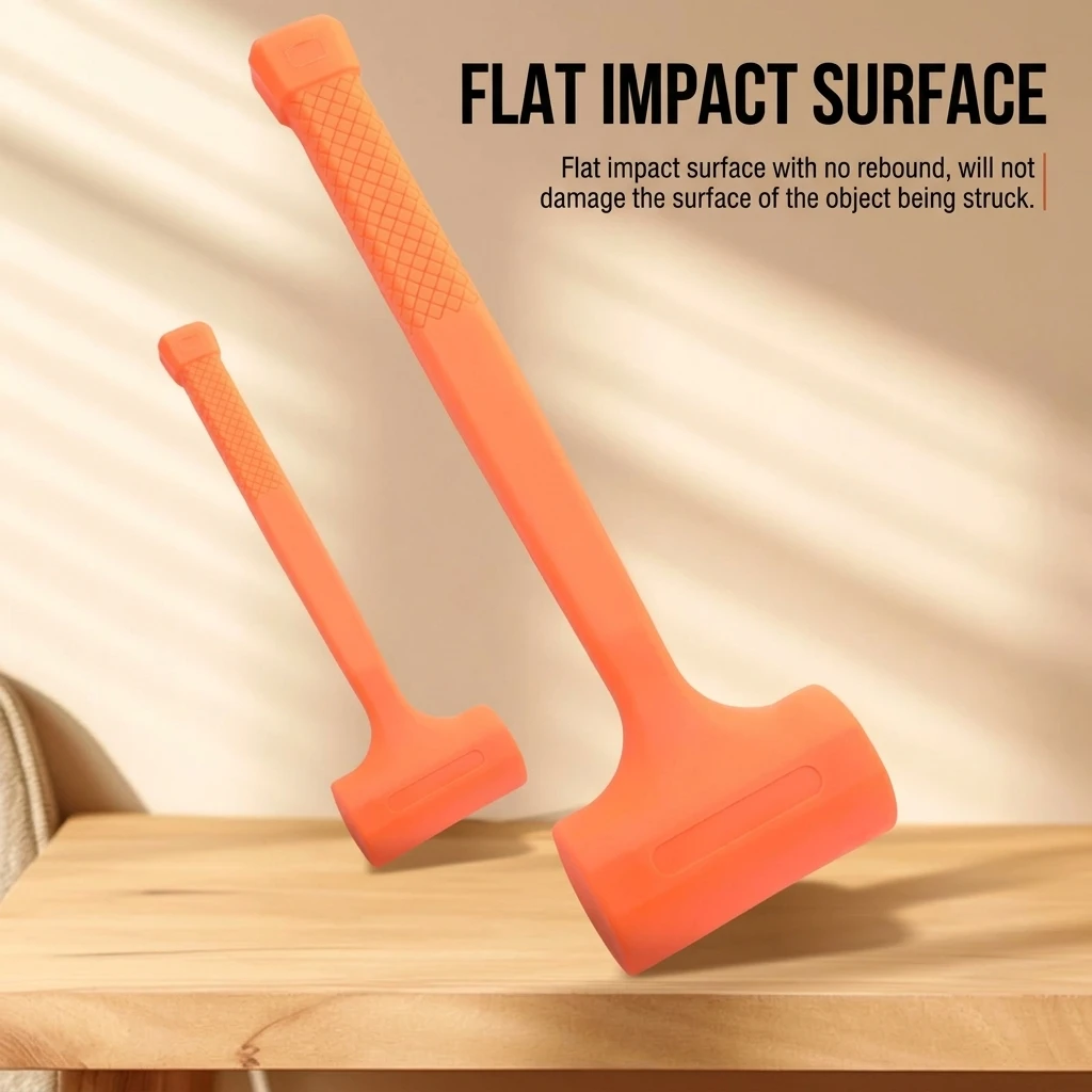YGTITAN Heavy Duty Rubber Mallet, Non-Bounce Solid Head Installation Hammer for Tile Flooring, Shock Absorbing Plastic Handle