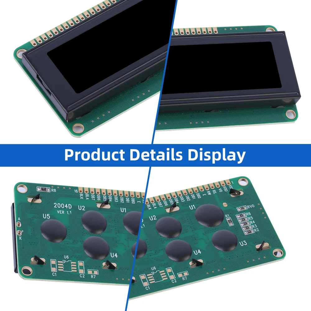 DFSTN pellicola nera Blu 2004D Modulo LCD 4*20 Standard 16PIN Controller di interfaccia universale ST7066U Schermo LCD di alta qualità