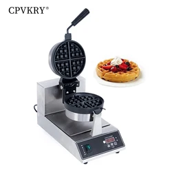 Commercial Belgium Waffle Maker,Round Waffles Iron Machine, Professional Intelligent, 110V 220V Digital, Non Stick, Stainless