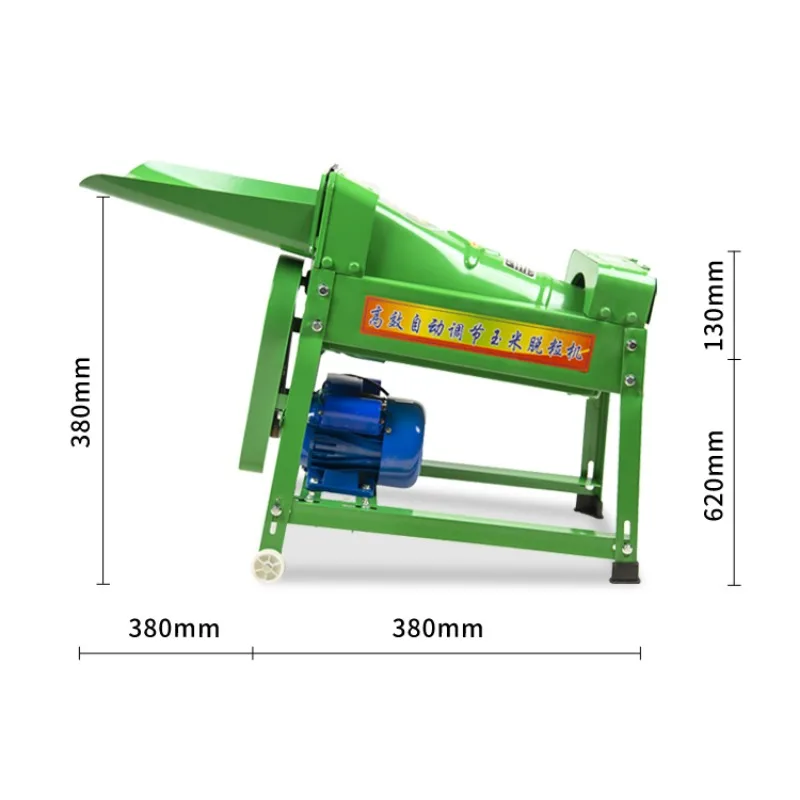 Electric household small fully automatic crushing corn threshing machine