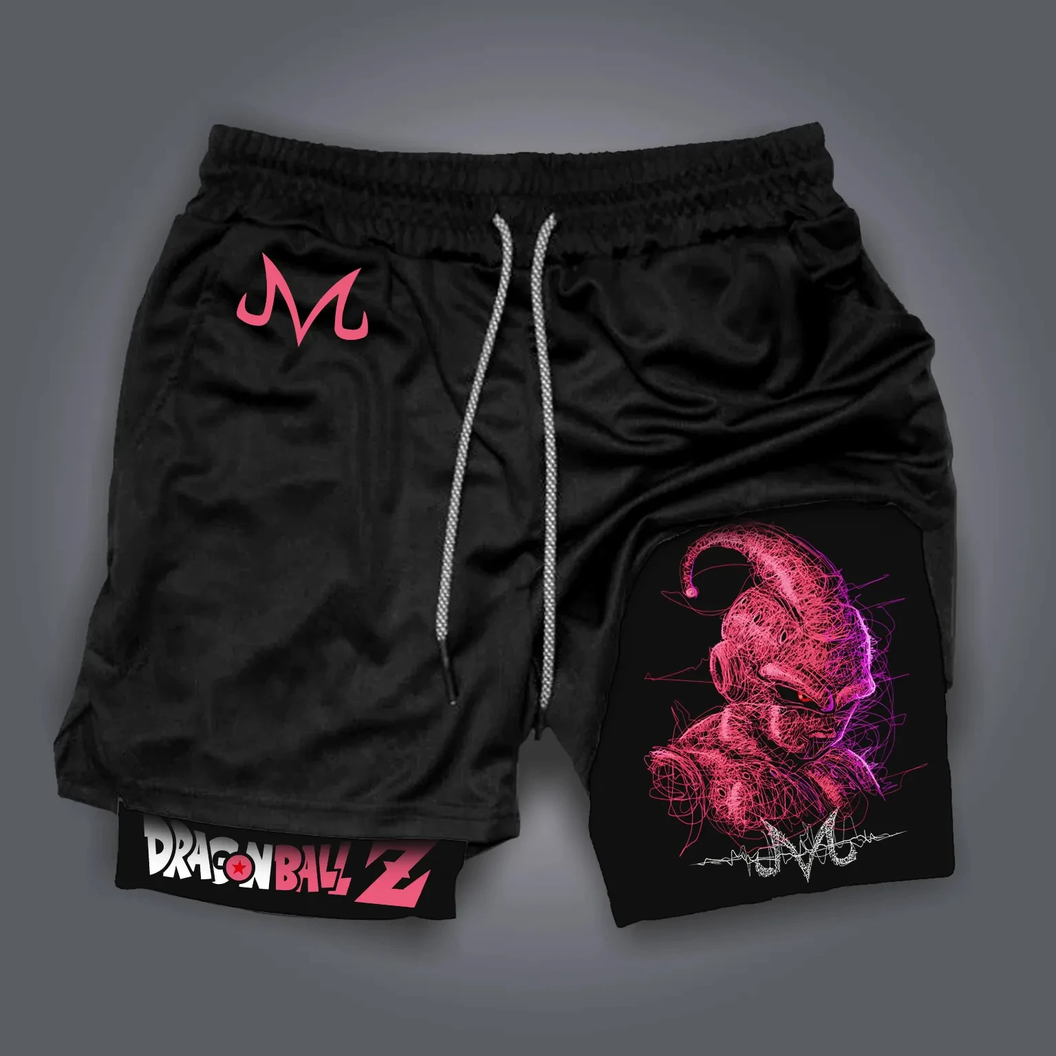 

2025 Dragon Ball аниме периферийные устройства Majin Buu GOKU спортивные двухслойные шорты с принтом американские мужские летние свободные дышащие брюки