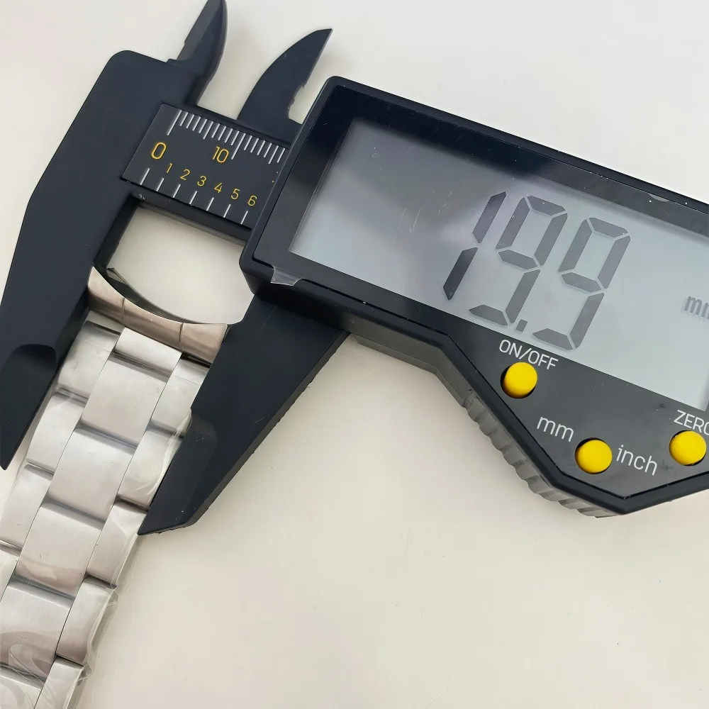 20 مللي متر الصلبة الفولاذ المقاوم للصدأ حزام ساعة اليد منحنى نهاية المعادن الرياضة حزام المعصم سوار الأعمال وزارة الدفاع أجزاء الساعة