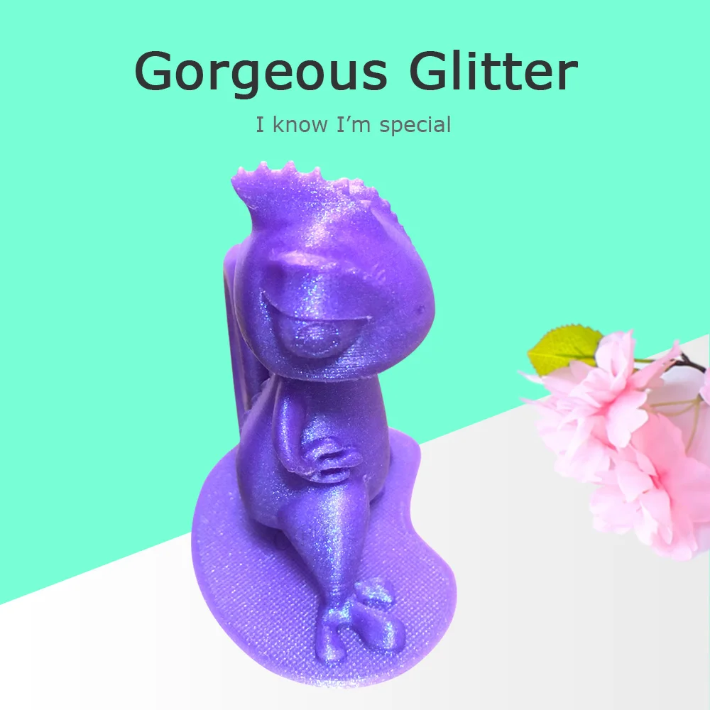 Imagem -02 - Opy Twinkle Multi Color Pla 3d Filament Titânio Queimado Nebula Purple Glitter Alterar Cor Impressão Plástica 1.75 mm 1kg 100g 10m