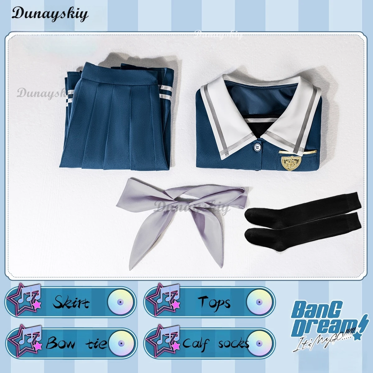 Nuevo disfraz de mutsuma Wakaba mortis, disfraz de BanG Dream Ave Mujic mygo, vestido JK para fiesta de Halloween, calcetines, top para mujer, conjunto completo de uniforme