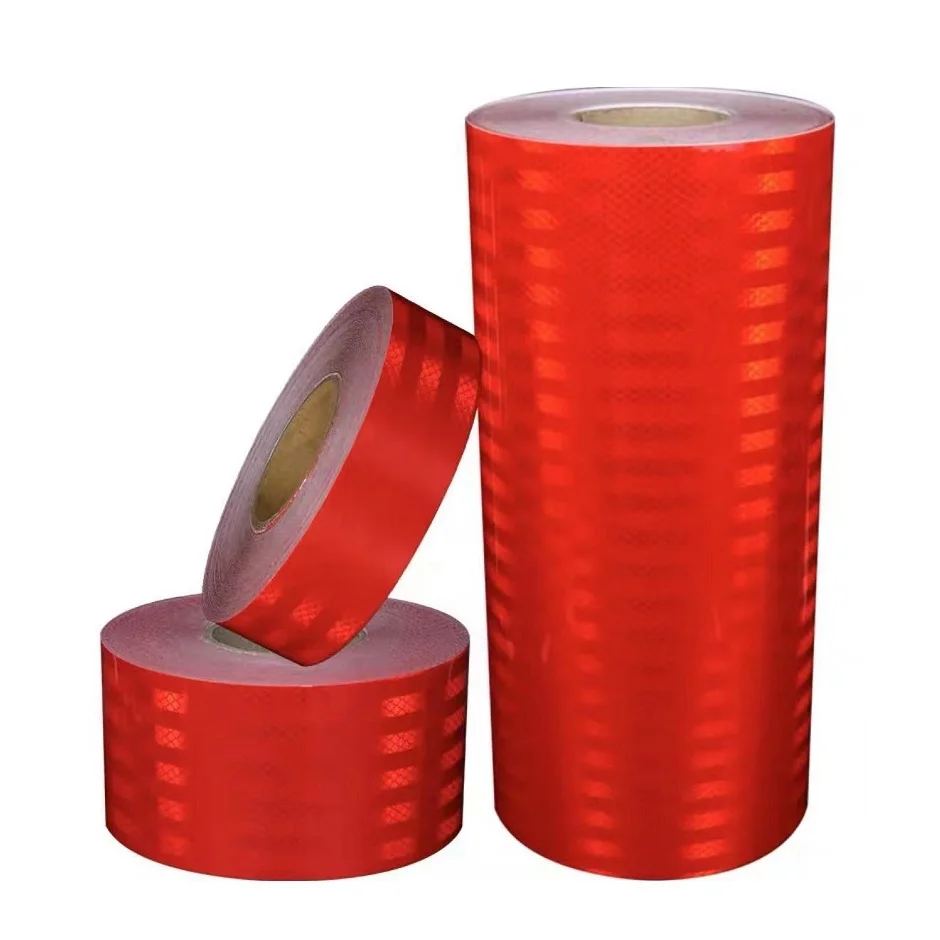 Road Traffic Material Super Reflective Red Traffic Guardrail Posts Sticker Safety Warning Tape For Car Vehicles