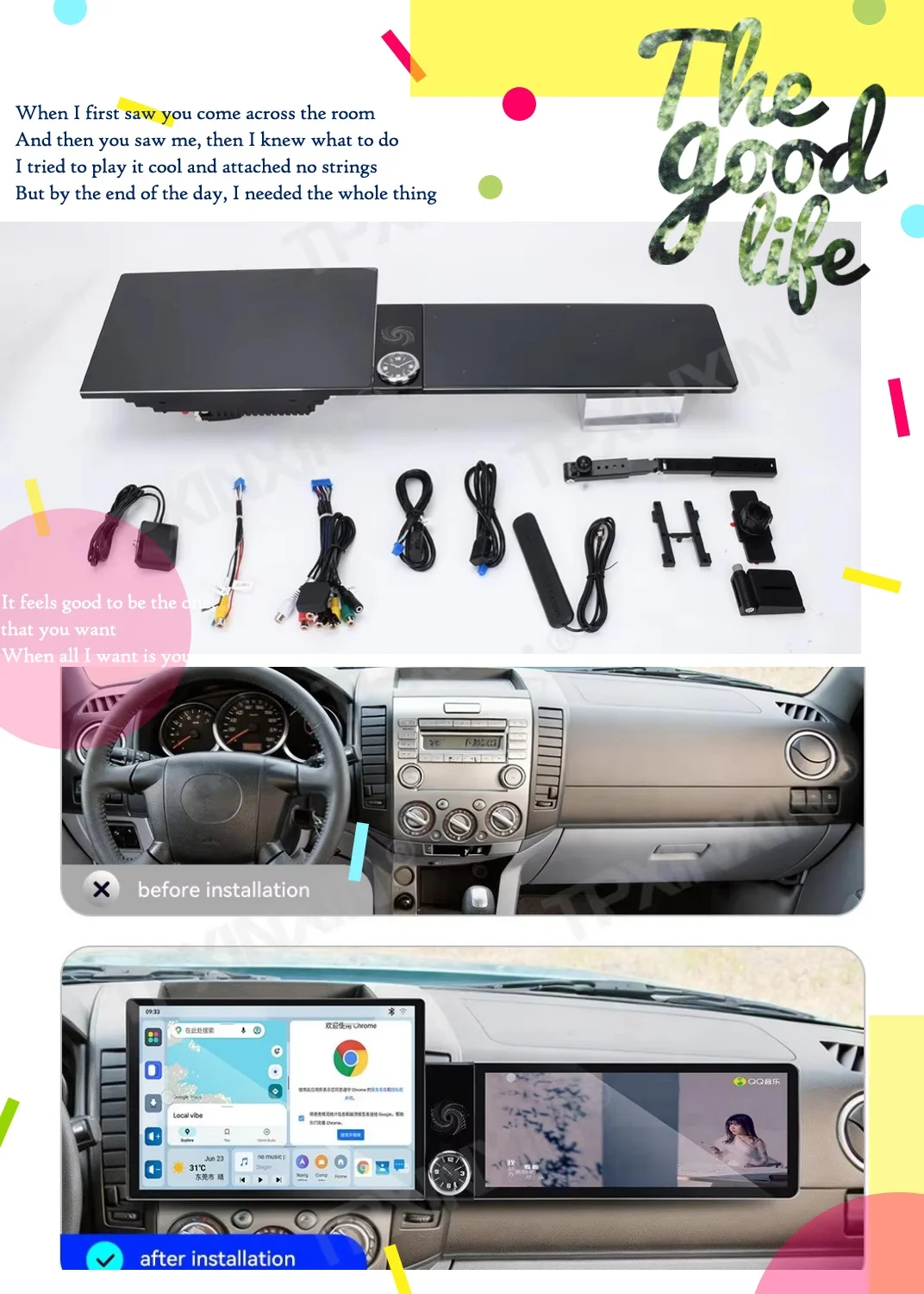 Different Type Dual Screen Car Radio For Mazda BT50 2006-2012 Car Multimedia Video Player GPS Navigation Carplay Head Unit