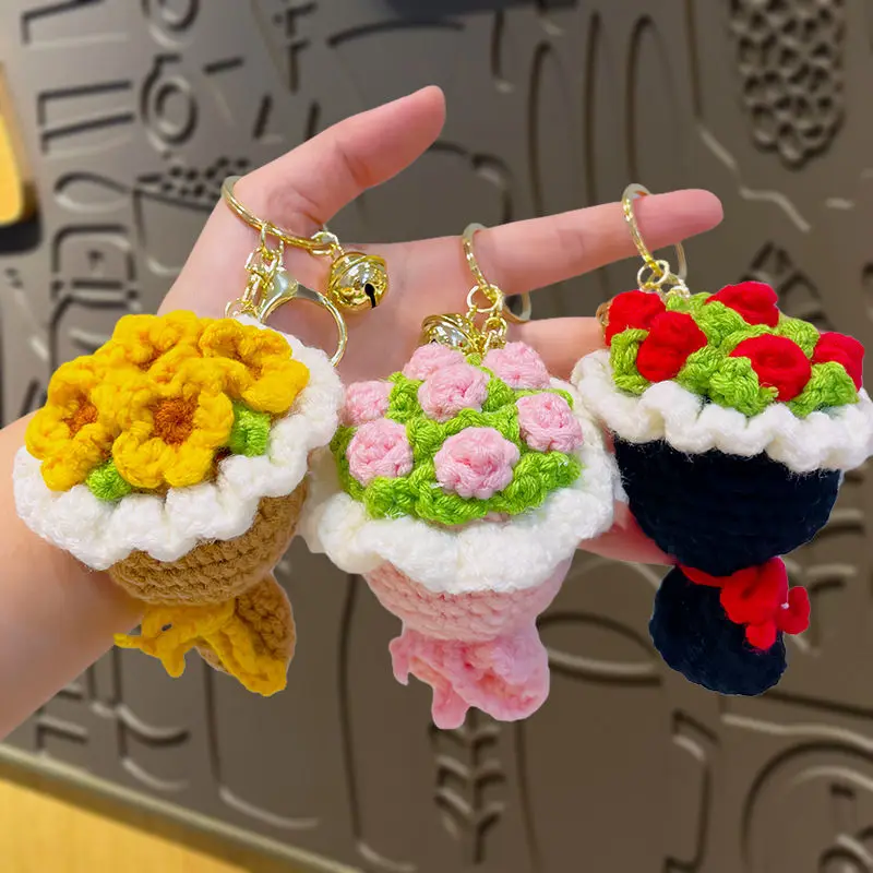 

Hand-crocheted Bouquet Keychains, Bag Ornaments and Car Keychains