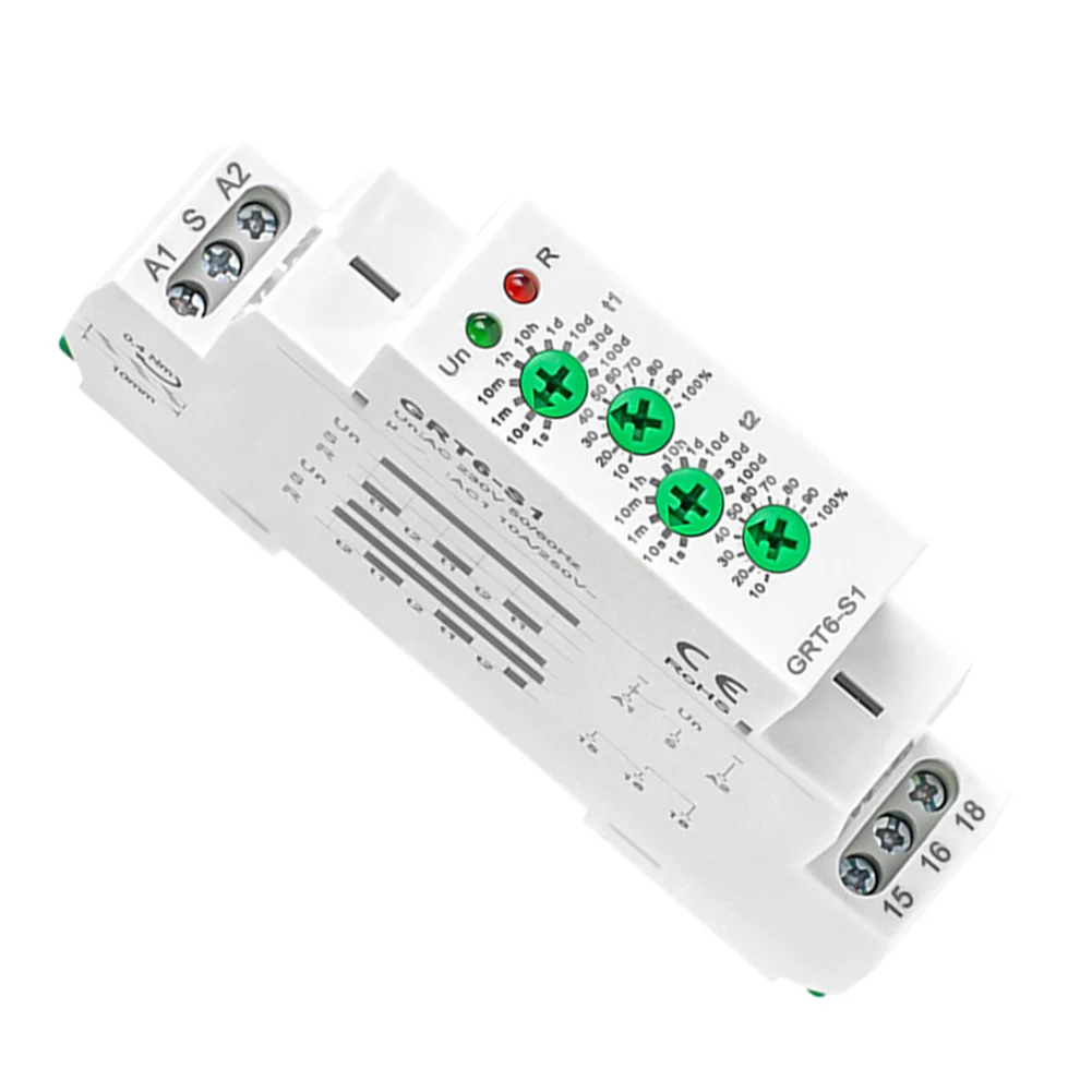 1pc GRT6-S1 Cycle Time Delay Relay 1SPDT 10A Electronic Repeat Relay 0.1s To 100days For Industrial Machinery Power Systems
