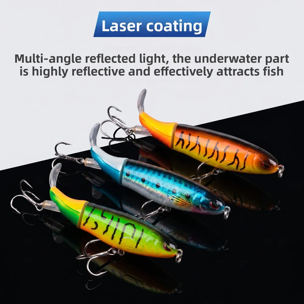 13g/15g/36g Topwater Tractor Lure with Rotating Tail and Treble Hooks for Freshwater and Saltwater
