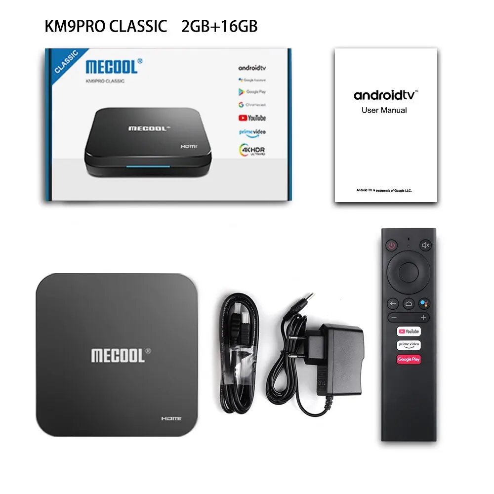 MECOOL KM9 PRO TV Box 2G 16G Android tv Google Certified ATV Android 10.0 Amlogic S905X2 4K HDR Media Player USB3.0 Smart  TVBox