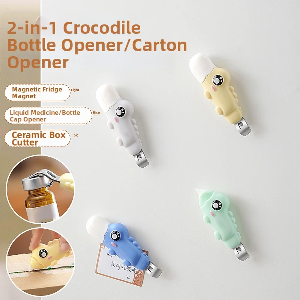 1PCS Retractable Cute Dinosaur With Lanyard For MINI Box Cutter High-quality Blade Built-in Magnet Abs Tool Accessories