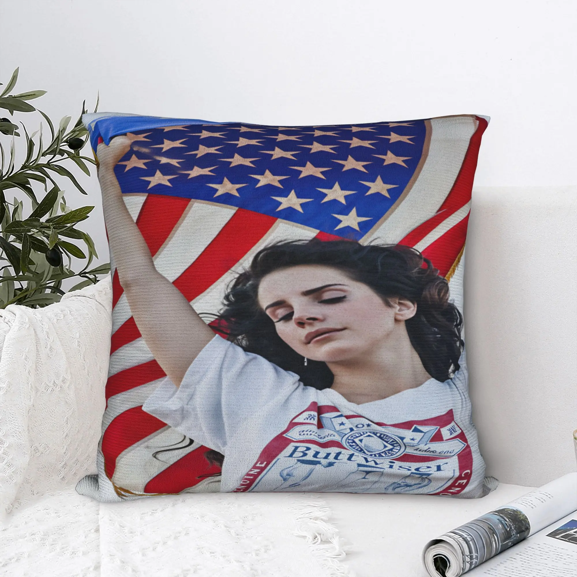 Lana Del Rey Singer Lizzy Grant  Pillow Case  Custom Pillow Cover Vintage Pillowcases For Living Room Sofa