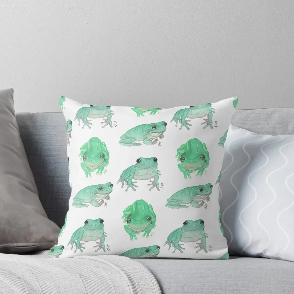 

Three White's Tree Frogs Throw Pillow Decorative Cushions Sofas Covers Cusions Cover