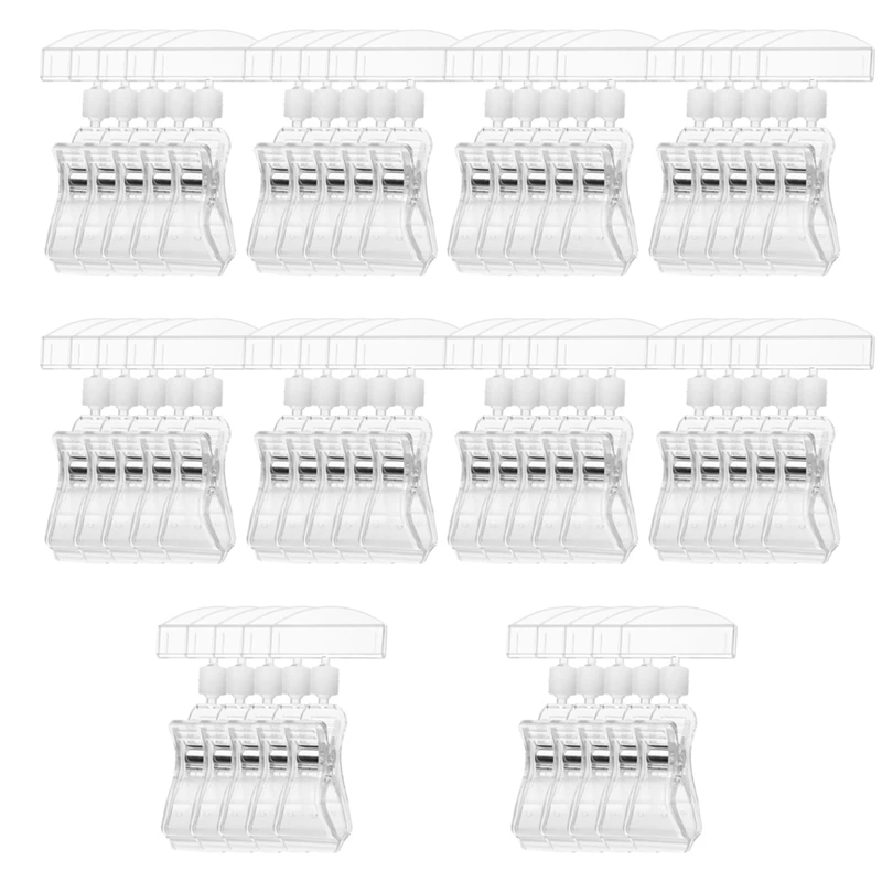 

50 PCS ,Sign Holder Clamp Clear, Price Sign Clip Rotatable Food Signs Holder Stand, Double Display Tag Clips
