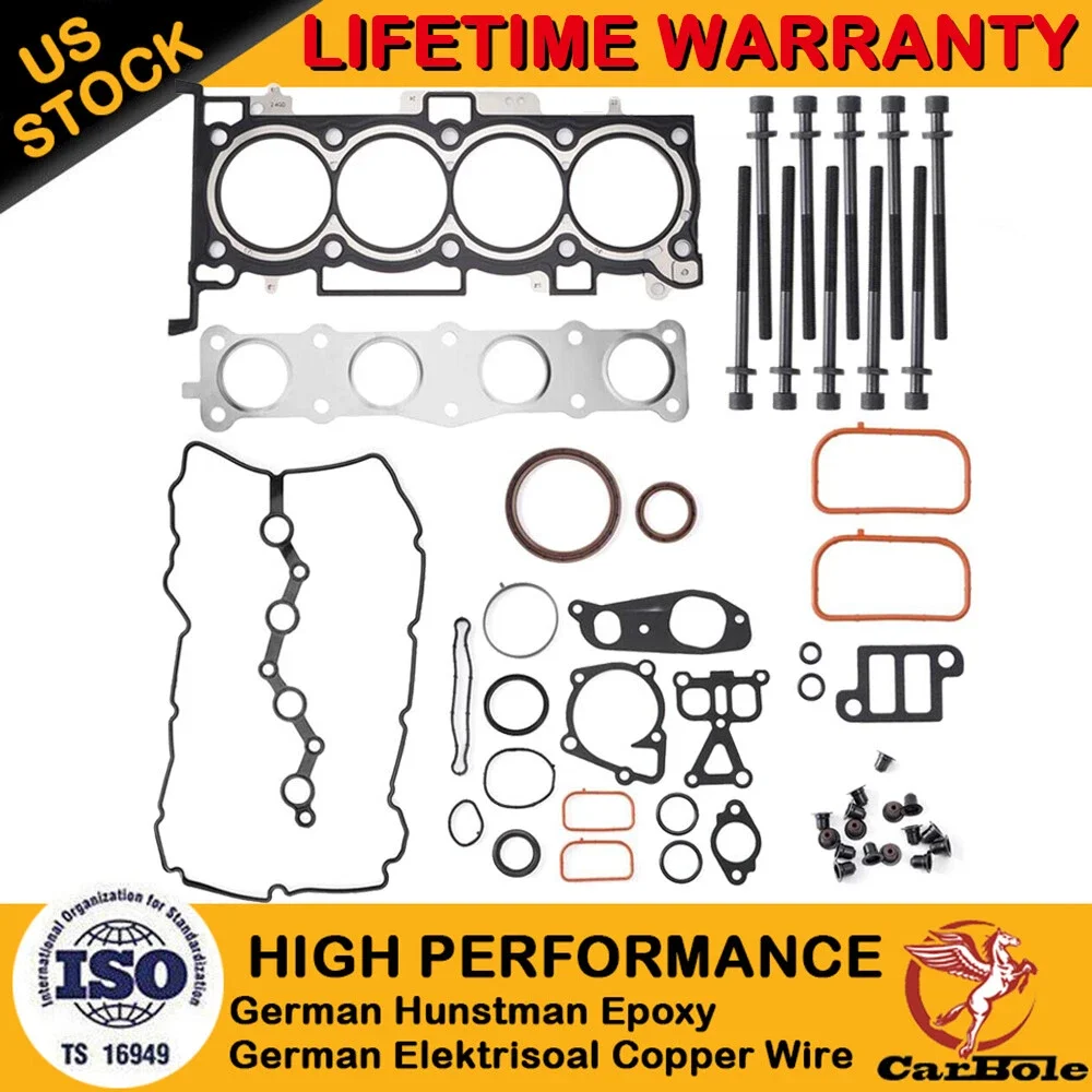 

Head Gasket Set with Head Bolt Kit For 2010-2015 Hyundai Sonata Kia Optima 2.4L CPW13893