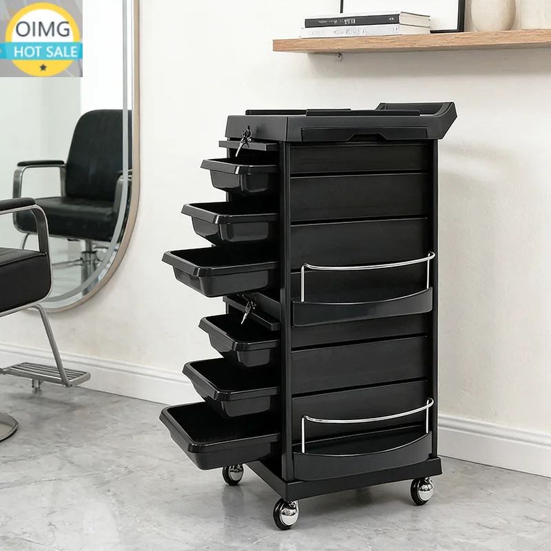 High Quality Hair Trolley Cart, Salon Double Door Lockable Cart, Custom Logo Available, 2 Doors, Styling Tool Storage