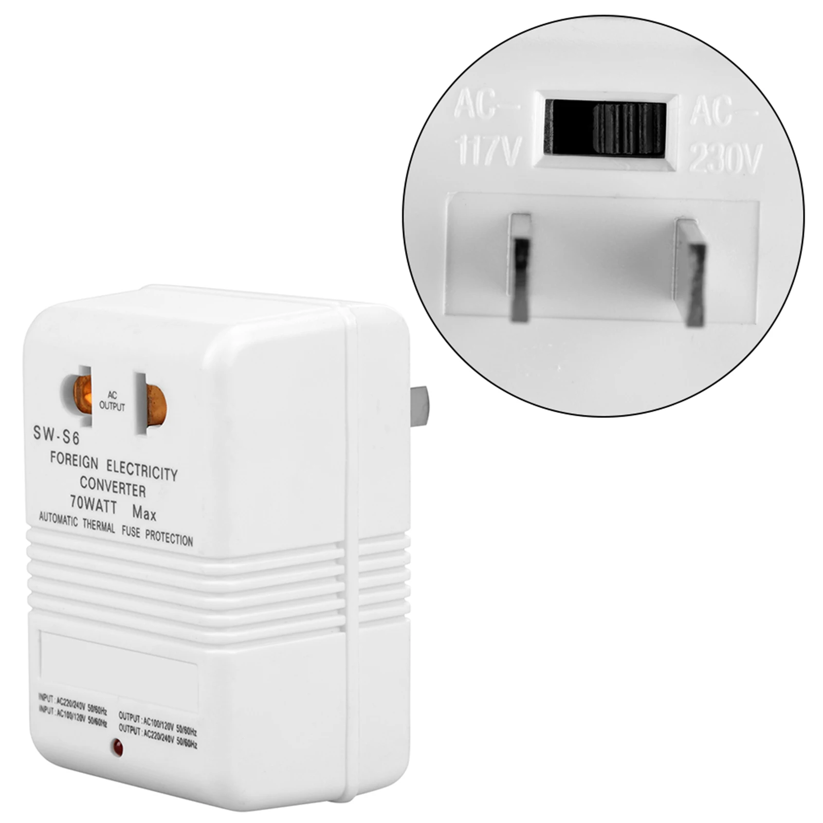 70W 110V/120V to 220V/240V StepUp&Down Voltage Converter Transformer (CN Standard Plug)