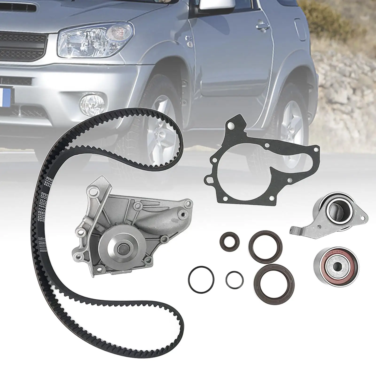 

Timing Belt Kit with Water Pump Sturdy Professional Easy to Install Repair Parts Replacement for Toyota for rav4 MR2 2.0L 2.2L