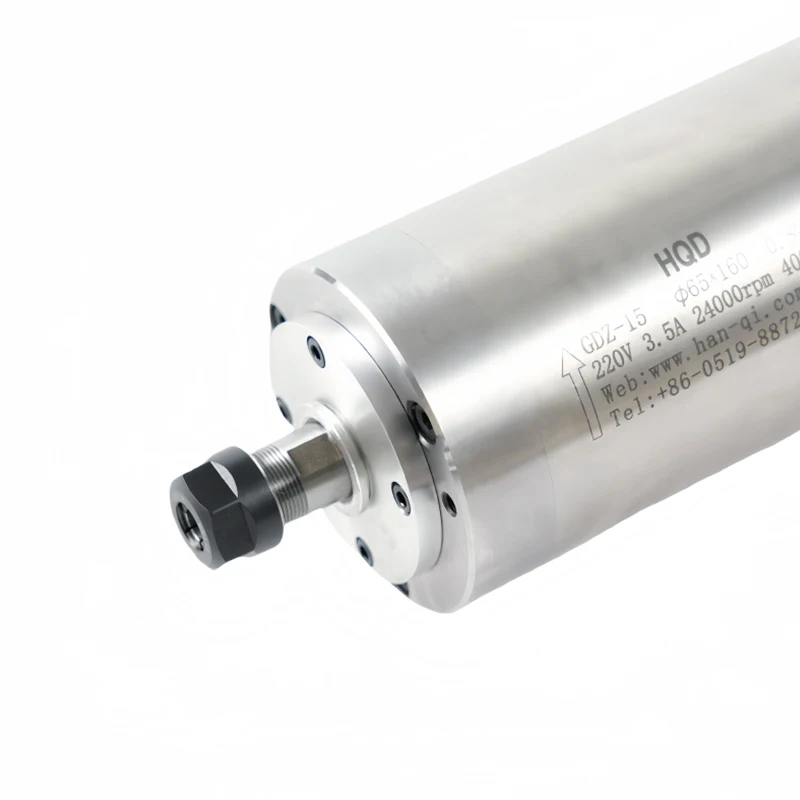 HQD GDZ-15 800W Water-Cooled CNC Spindle ER11 220V 380V 65mm Diameter For Woodworking CNC Milling Machines Bearing Motor