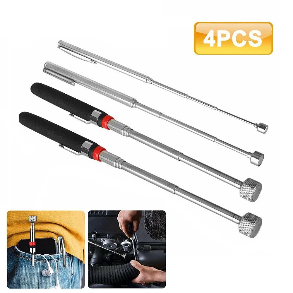 Pick Up Tool Telescopic 1 Set 1.5-15Ib 4pcs Extend Inspection Flexible Magnetic Multipurpose Pick-Up Tool  Pick