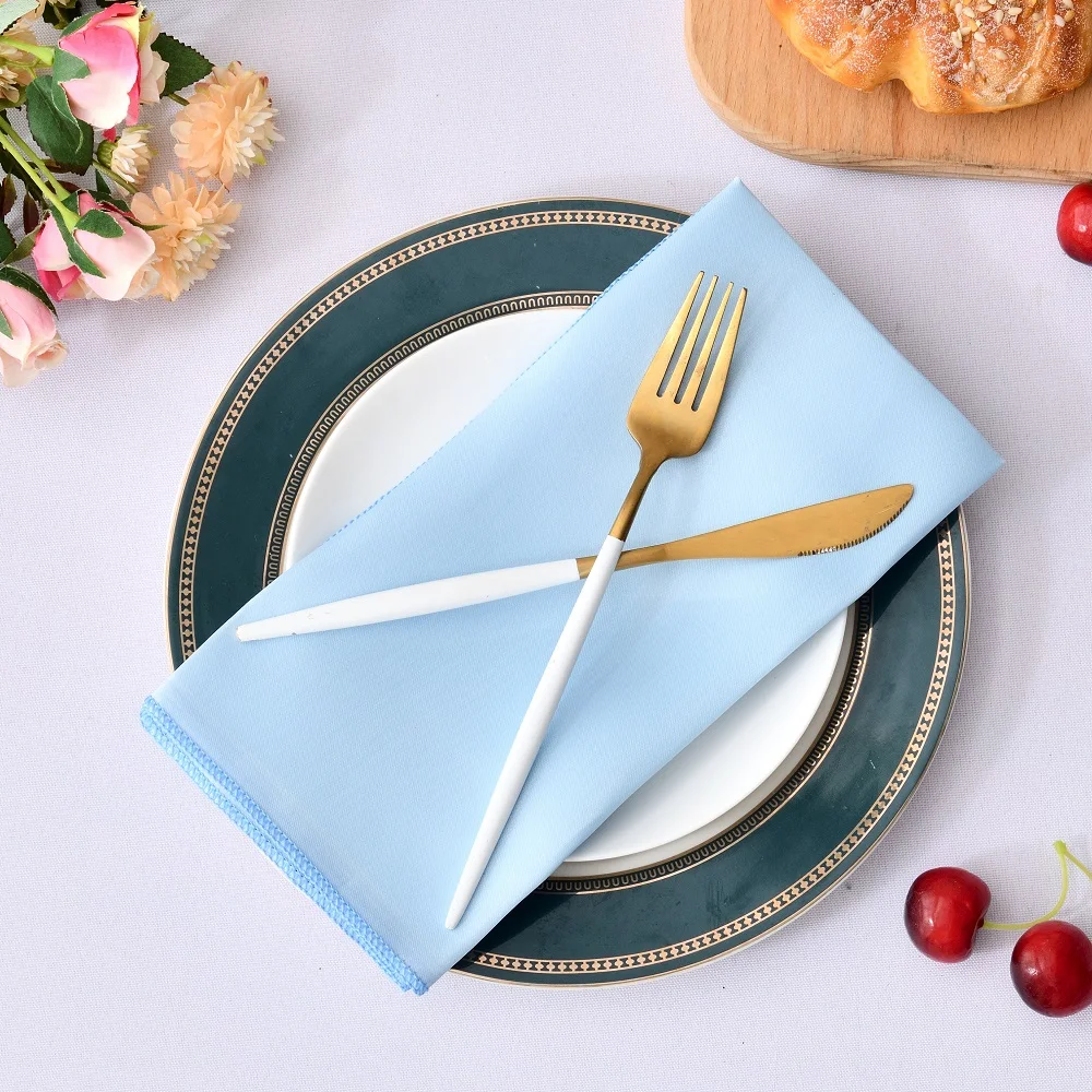 50pcs Reusable Square Napkins 50x50cm Satin Cocktail Napkin for Party Wedding Table Cloth Soft Kitchen Dinner Napkins