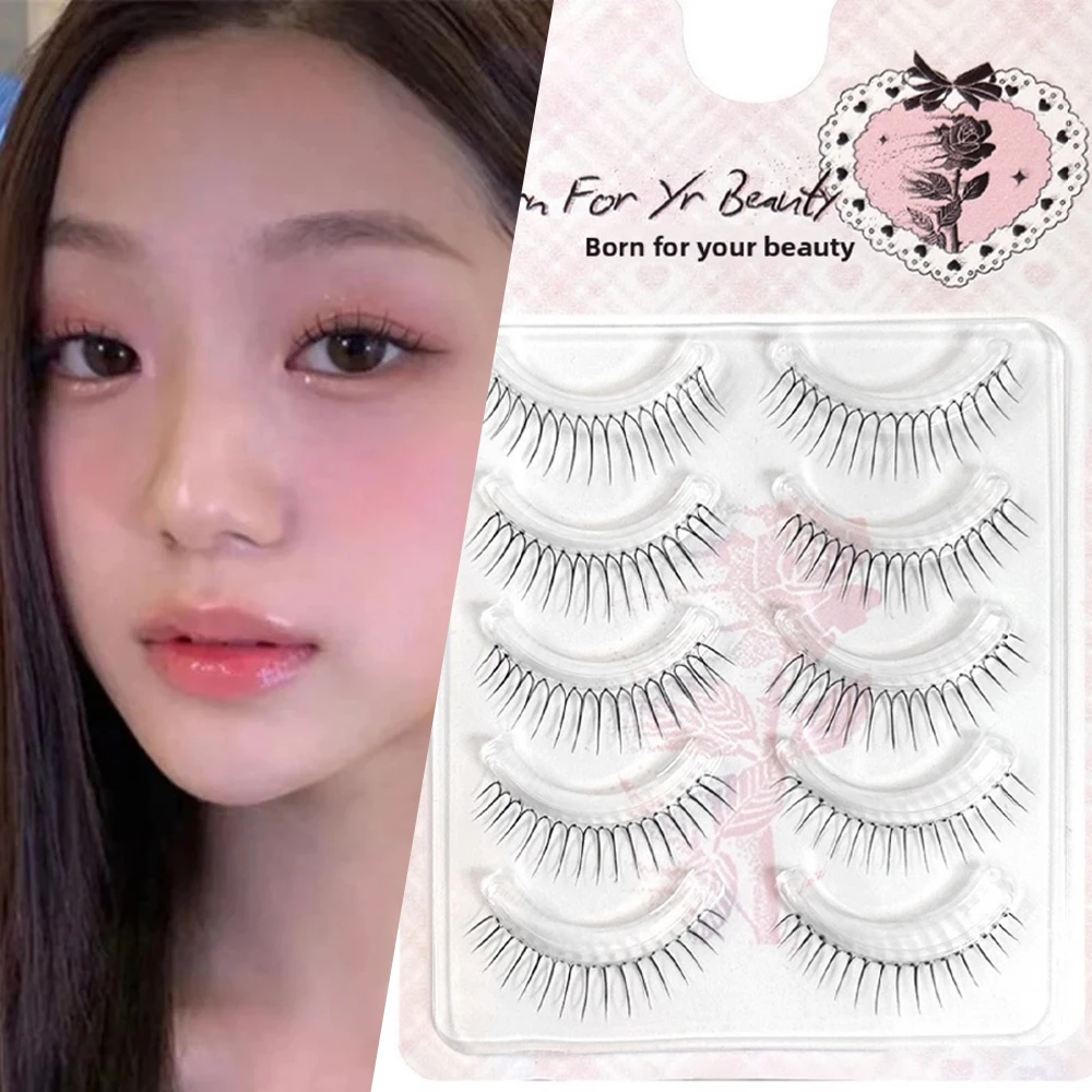 韓国製U字型個別つけまつげ、グルー不要アイドルまつげ、ナチュラルコミックアイラッシュクラスター、メイクアップコスプレ用
