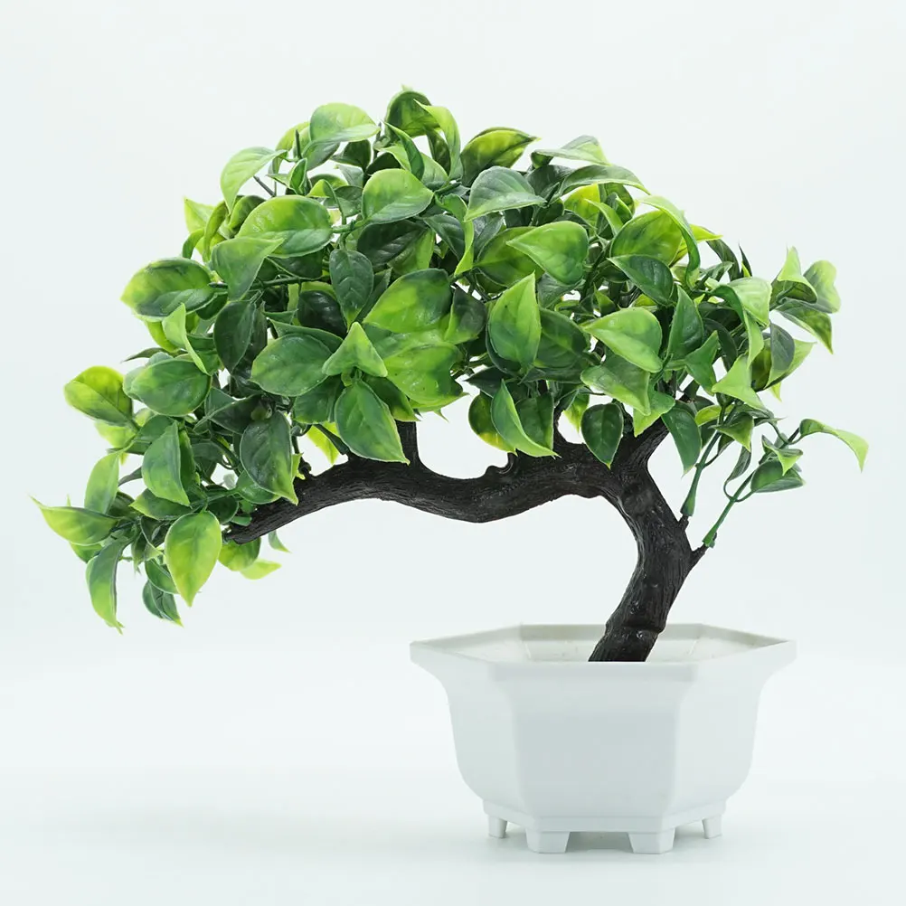 

2Pcs Artificial Pine Tree Simulation Welcome Bonsai Plants Mini PP PVC Iron Foam Garden Decoration Indoor Outdoor nament Plant