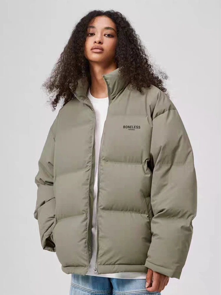 Women Down Jacket Fashion Stand Collar Casual Loose 90% White Duck Puffer Coat Thick Warm Parkas Female Coats Winter 2025 New