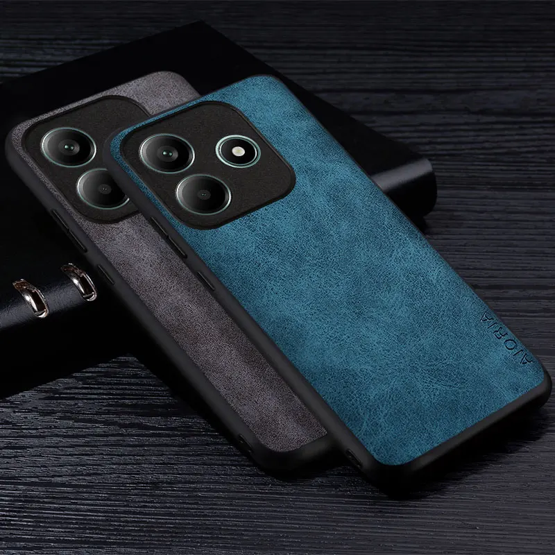 Premium-PU-Leder-Handyhülle für Xiaomi Redmi Note 14 Pro Plus 4G 5G, kratzfeste, einfarbige Schutzhülle