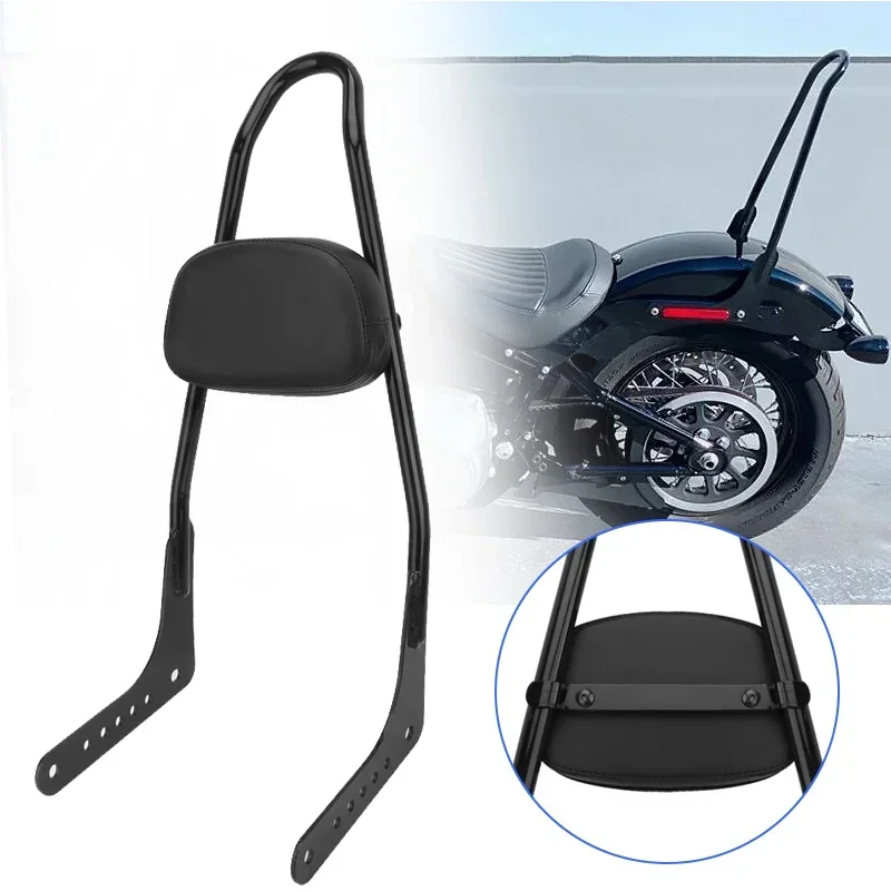 

Motorcycle Black Passenger Backrest Rear Sissy Bar Pad For Harley Softail Low Rider Fat Boy Street Bob Breakout FXBB 2018-2023