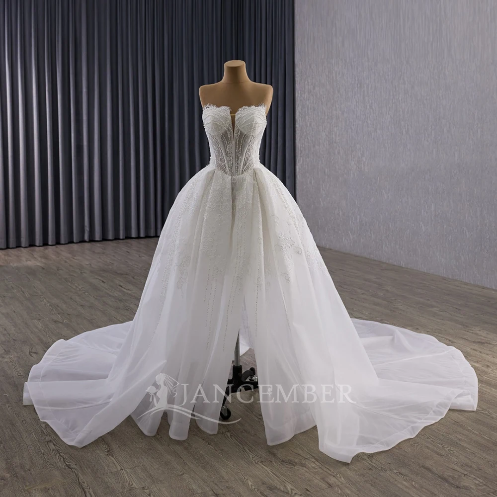 

Свадебные платья без бретелек на заказ 2026: с боковым разрезом, драпировкой, без бретелек, для невесты-принцессы, Vestidos De Novia