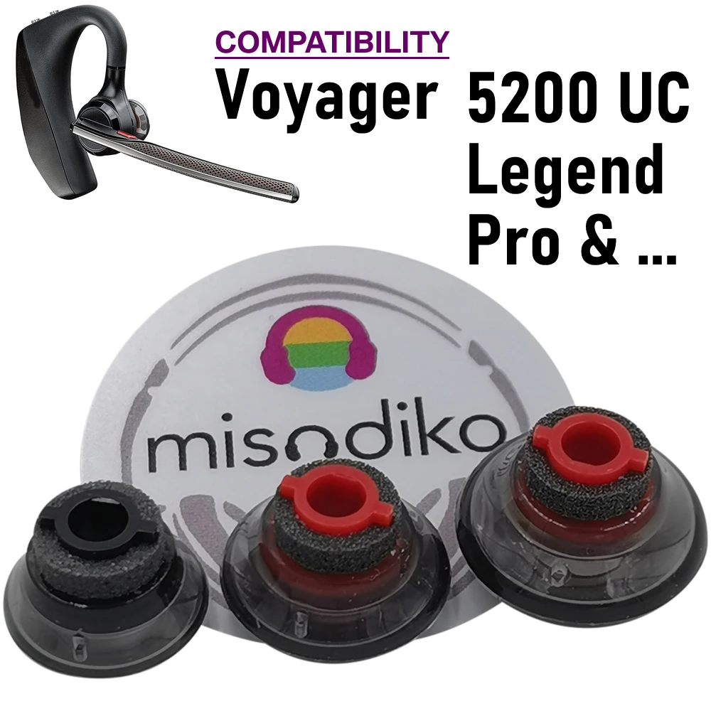 misodiko Eargels Ear Tips Compatible with Plantronics (Poly) Voyager 5200 UC, Voyager Legend, Voyager Pro UC Bluetooth Headsets