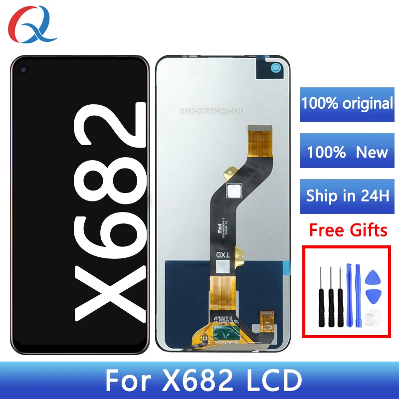 Original pantalla tecno camon 16 spark 6 screen replacement Mobile Phone Lcds for Infinix Hot 10 display for KE7 LD7 X682 Lcd