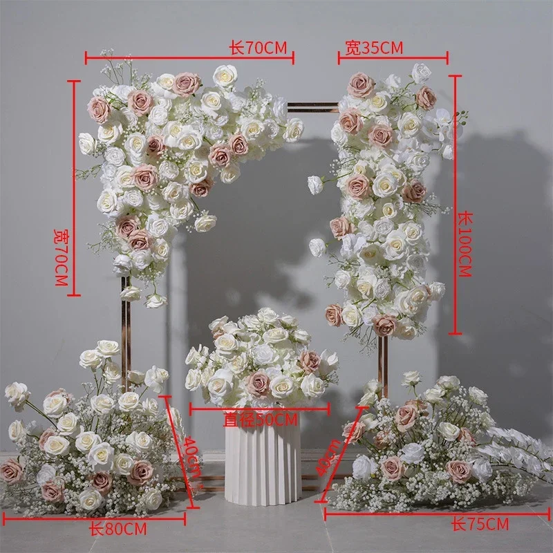 

Artificial Flowers Wedding Backdrop Decor Fake Flower Ball Centerpiece Babysbreath Runners Floral Arrangement for Events