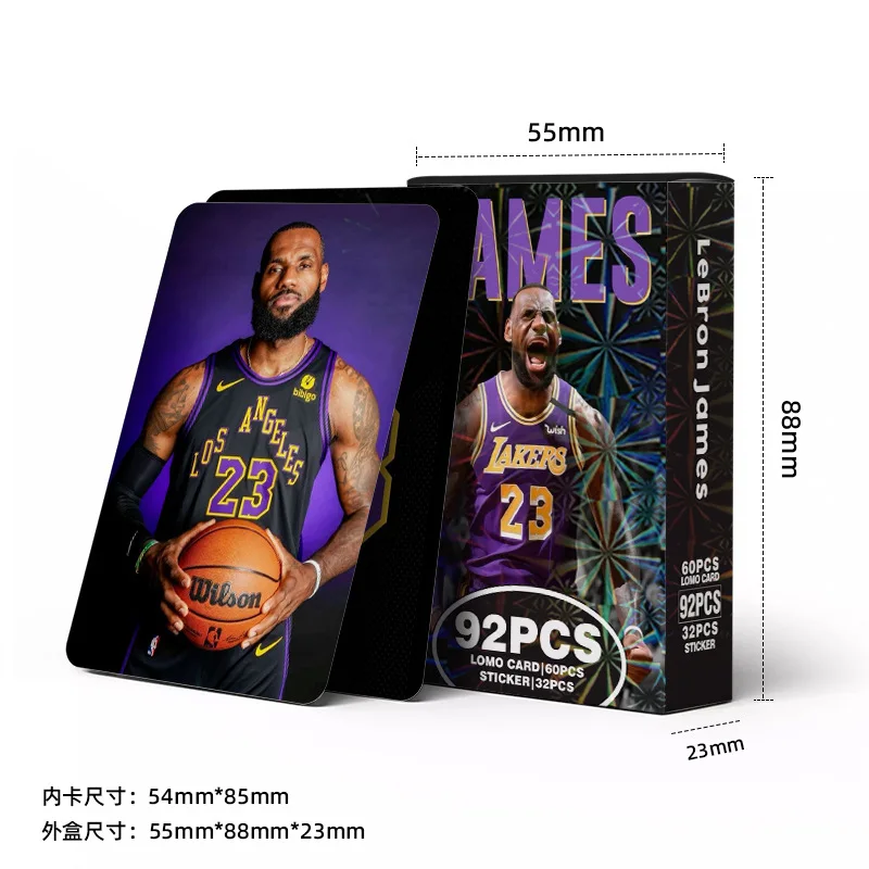 Sport Star 60+32PCS/James Photo Card Basketball Star Fan Collection Card HD Postcard