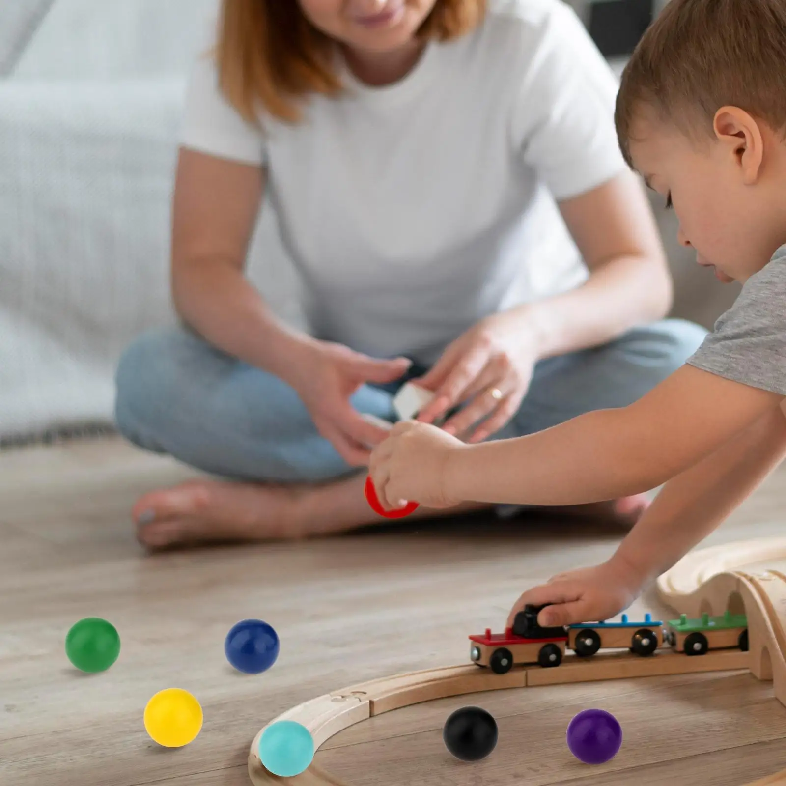 12x Houten Bal Speelgoed Met Opbergtas 4Cm Diameter Vroeg Leren Speelgoed Educatief Tellen Speelgoed Voor Baby 'S Peuters Kinderen