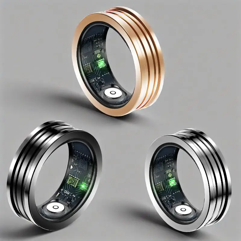 

Men's Stripes smart ring, sleep and heart rate tracker,long battery life, compatible with iphone/Android women's smart rings