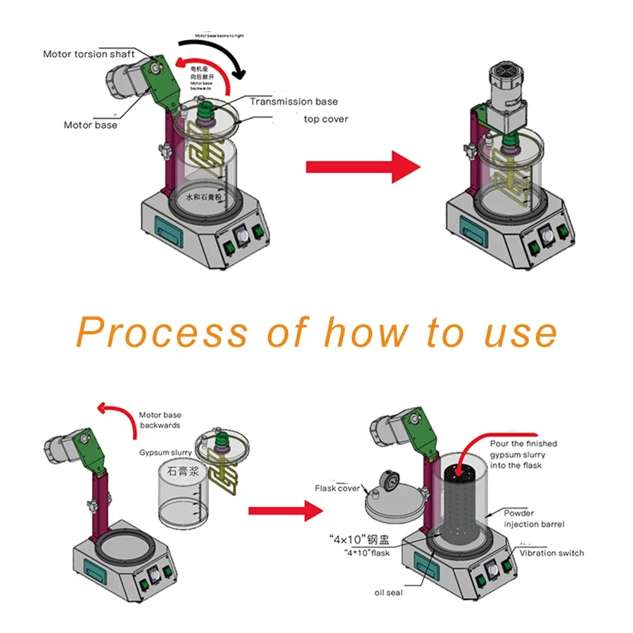 Kinway Mini Vacuum Mixer For 4"*10" Flask Mixing Machine For Investment Powder Jewelry Casting Mini Jewelry Machinery