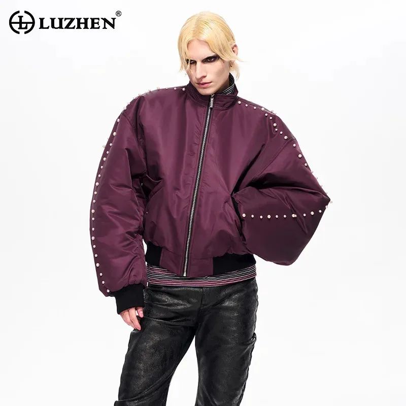 

LUZHEN 2025 Winter New Original Niche Design Rivet Metal Decorate Padded Coat Men's Trendy Thickened Warm Parka Jacket JY5172