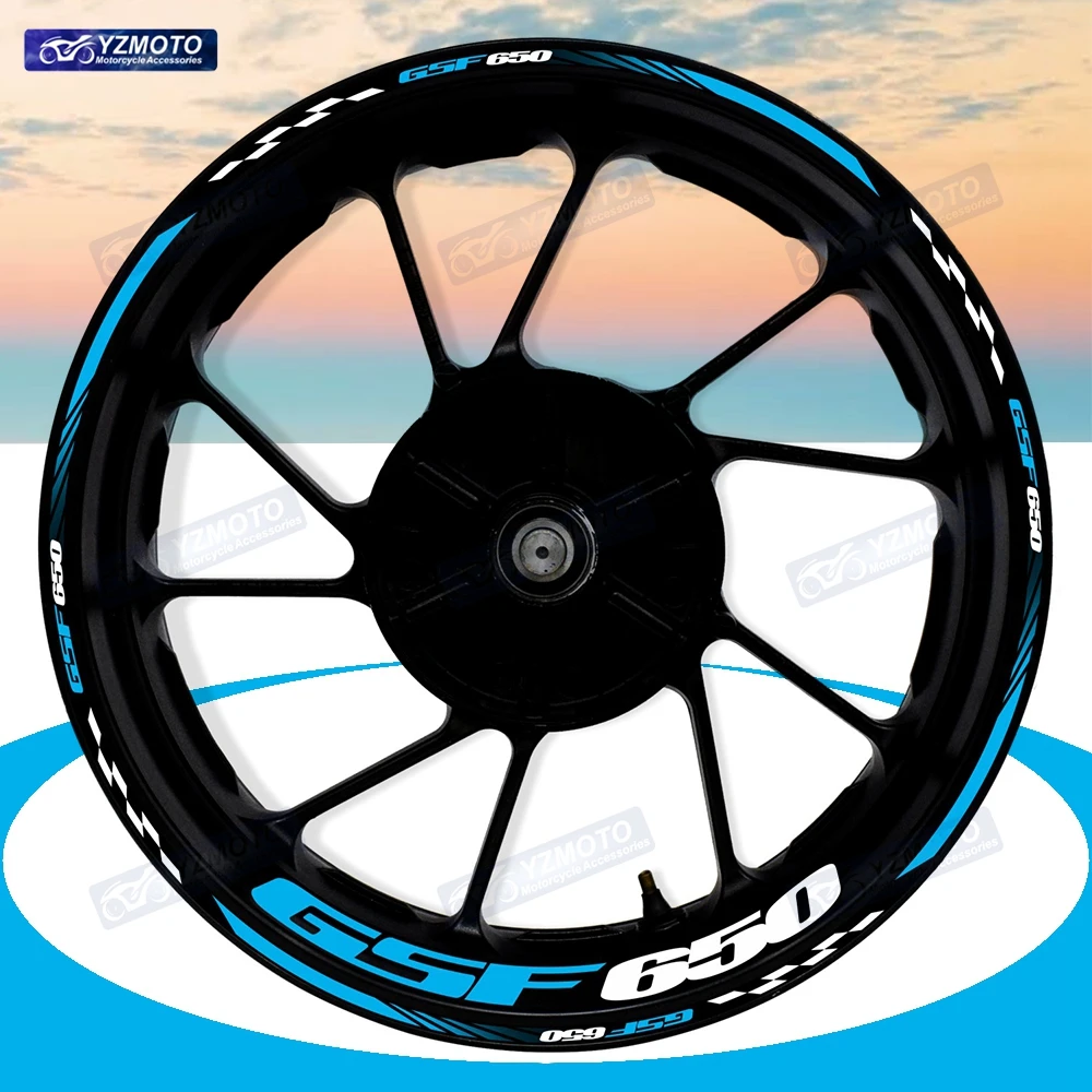 

For GSF650 GSF 650 Motorcycle Front And Rear 17 Inch Wheel Hub Sticker Reflective Waterproof Rim Decal Decoration Stickers