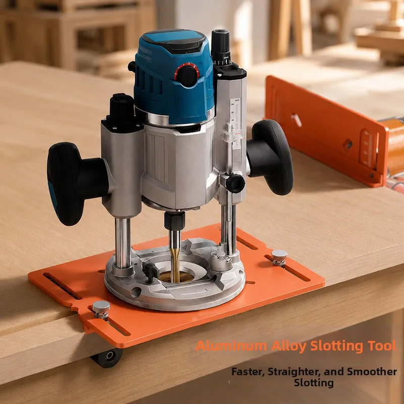 Router Guide Fence Featuring Aluminum Alloy Construction and Dual-Scale Reference System for Measured Cut Repetition