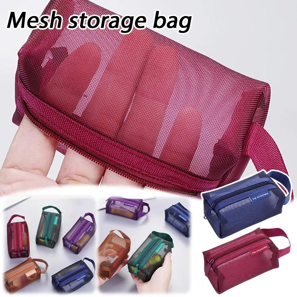Dark Vintage 3D Square Mesh Coin Bag Nylon Large Capacity Card Organizer Mini Storage Pouch for Keys Lipstick Earphones