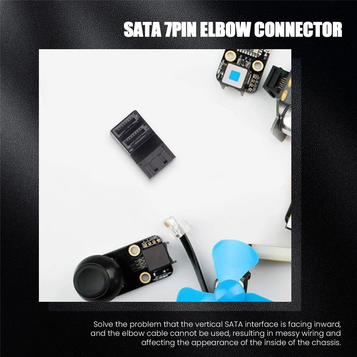 SMIEA 1 قطعة مزدوجة SATA 7Pin أنثى إلى مزدوجة 7Pin ذكر 90 درجة بزاوية محول اللوحة الرئيسية SATA محول لأجهزة الكمبيوتر المكتبية SSD HDD